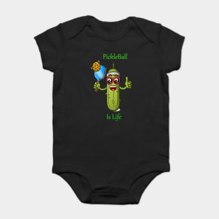 Pickleball Passion: Serving Up Life's Thrills With Your Pickle Ball Is Life Tee! Baby Bodysuit